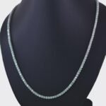 14K Gold 58.32ctw 6.00mm Round Lab Diamond 18 Inches 4 Prong Classic Tennis Necklace - Image 3