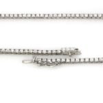 14K Gold 84.24ctw 6.00mm Round Lab Diamond 26 Inches 4 Prong Classic Tennis Necklace - Image 4