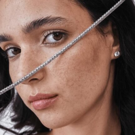 6.00mm Round Lab Diamond 14 Inches 4 Prong Classic Tennis Necklace