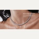 14K Gold 97.2ctw 6.00mm Round Lab Diamond 30 Inches 4 Prong Classic Tennis Necklace - Image 4