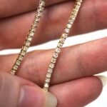 14K Gold 45.36ctw 6.00mm Round Lab Diamond 14 Inches 4 Prong Classic Tennis Necklace - Image 3