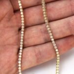 14K Gold 45.36ctw 6.00mm Round Lab Diamond 14 Inches 4 Prong Classic Tennis Necklace - Image 2