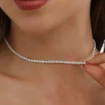brilliant cut 6.20mm round tennis necklace