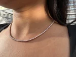 detailed sparkle 4 prong lab diamond necklace