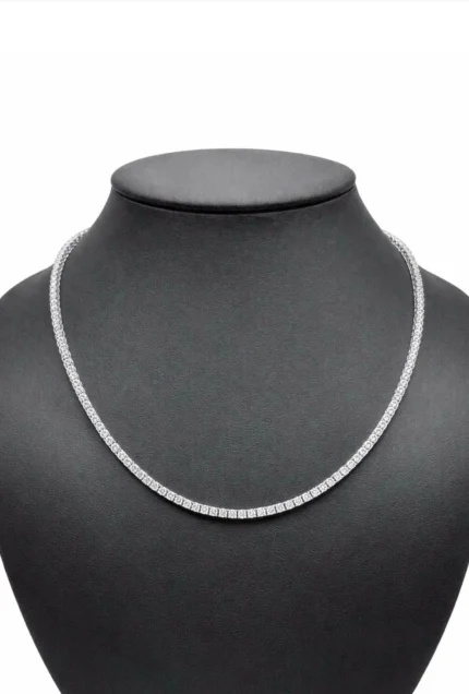 high polish gold diamond tennis necklace 6.20mm