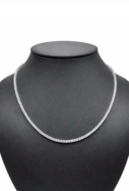 high polish gold diamond tennis necklace 6.20mm
