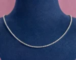 oversized lab diamond tennis necklace 6.20mm round cut