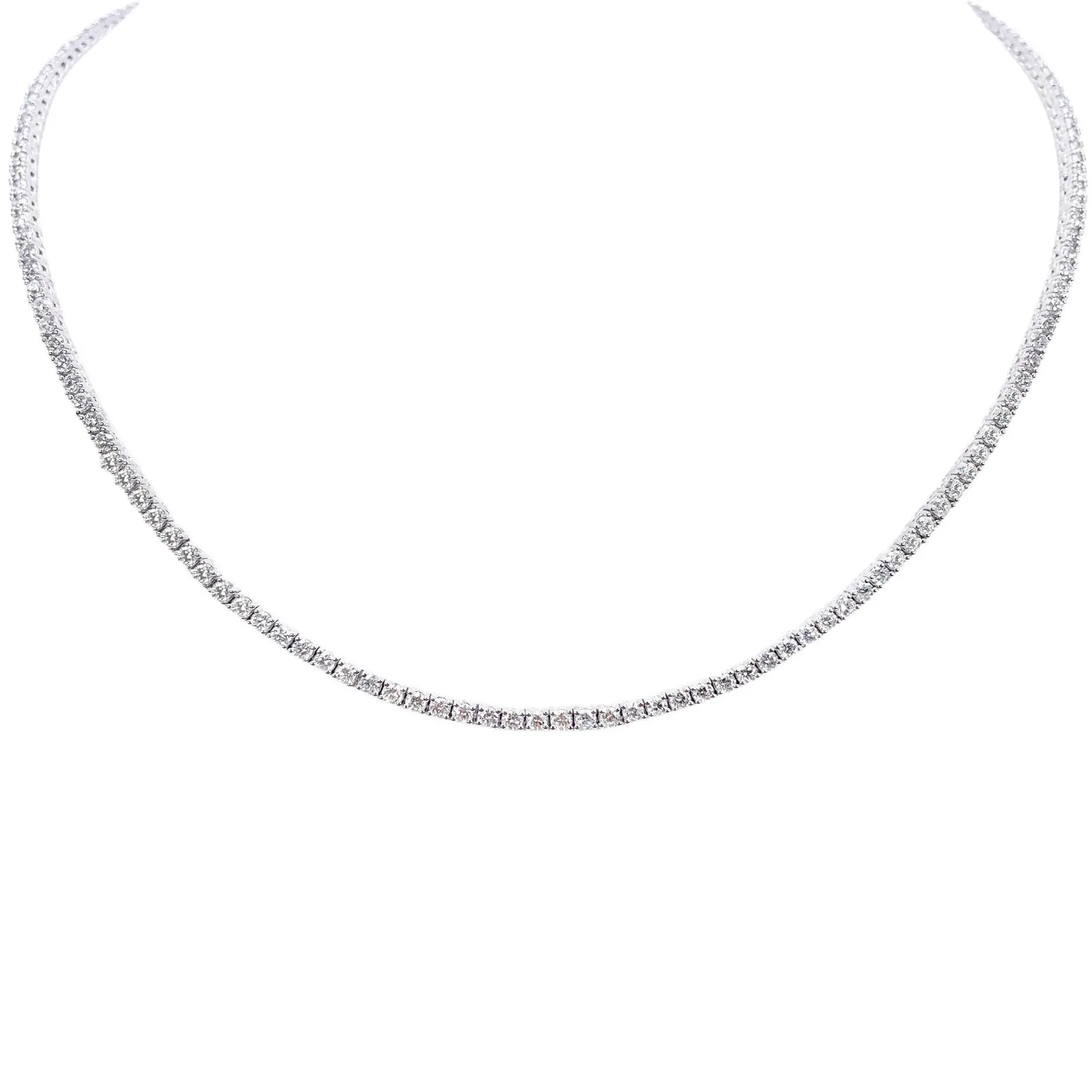 6.35mm Round Lab Diamond 4 Prong Classic Tennis Necklace radiant shine 6.35mm lab diamond necklace