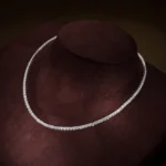 luxury gold setting lab diamond tennis necklace