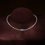 rich finish 6.35mm round diamond necklace luxury