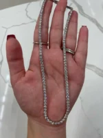 luxury diamond necklace bold 6.35mm stones