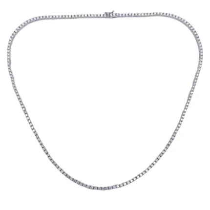 precision set lab diamond tennis necklace closeup