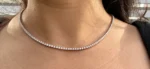 oversized 6.35mm round lab diamond tennis necklace luxury look