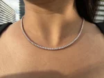 premium craftsmanship 4 prong tennis necklace detail
