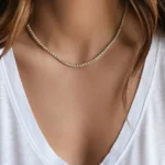 premium craftsmanship 4 prong tennis necklace detail