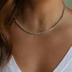 high clarity lab diamond tennis necklace 6.35mm stones