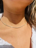 6.35mm round lab diamond 4 prong tennis necklace in white gold