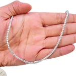 rich sparkle 4 prong lab diamond necklace detail