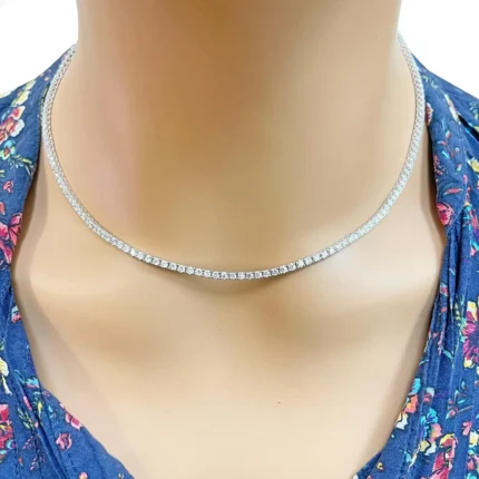 premium heavy look tennis necklace 6.35mm diamonds