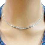 elegant fine diamond necklace 6.35mm round cut