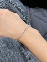 14K Solid Gold 3.73ctw 2.4mm Round Lab Grown Diamond 8 inches Classic 4 Prong Tennis Bracelet