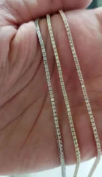 14K Gold 44.73ctw 5.20mm Round Lab Diamond 18 Inches 4 Prong Classic Tennis Necklace