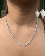 14K Gold 34.79ctw 5.20mm Round Lab Diamond 14 Inches 4 Prong Classic Tennis Necklace