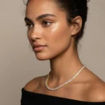 14K Gold 64.61ctw 5.20mm Round Lab Diamond 26 Inches 4 Prong Classic Tennis Necklace