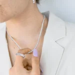 2.75mm Round Lab Diamond 3 Prong Classic Tennis Necklace_5