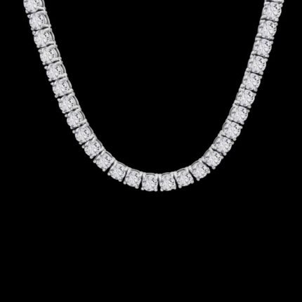 6.35mm Round Diamond Tennis Necklace