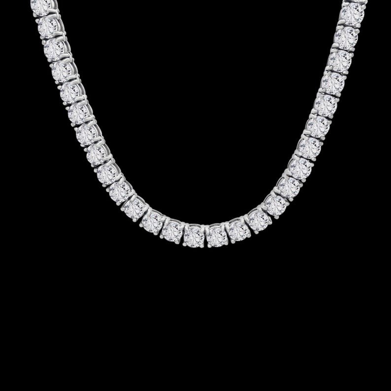 6.35mm Round Diamond Tennis Necklace