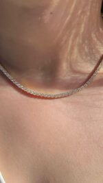 14K Gold 28.98ctw 4.25mm Round Lab Diamond 16 Inches 4 Prong Light Tennis Necklace - Image 4