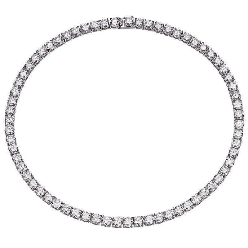 6.35mm Round Diamond Tennis Necklace